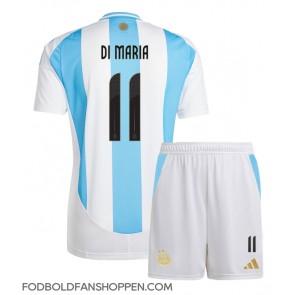 Argentina Angel Di Maria #11 Hjemmebanetrøje Børn Copa America 2024 Kortærmet (+ Korte bukser)